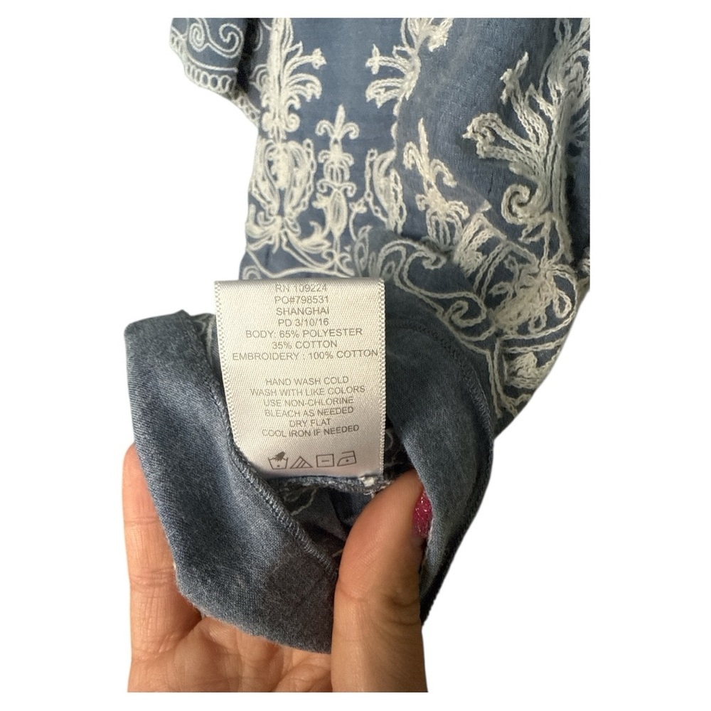 Indigo Soul Girls Chambray Embroidered Tunic size 6 - Picture 4 of 4